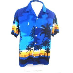 KENNINGTON vintage 1990s Men Hawaiian ALOHA shirt p2p 25.5" L silhouette camp